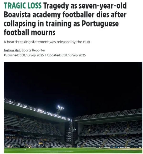 R.I.P.博阿维斯塔一青训小球员训练时心肺骤停恶运死字，年仅7岁