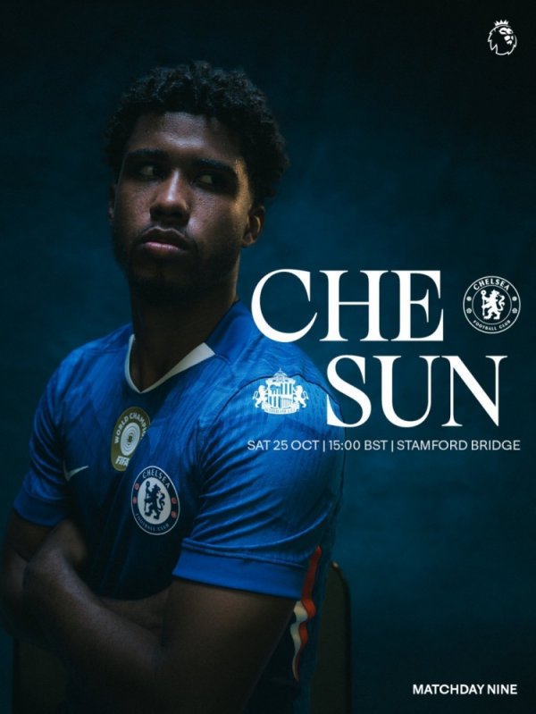 切尔西发布对阵桑德兰海报：安德烈-桑托斯单东谈主出镜