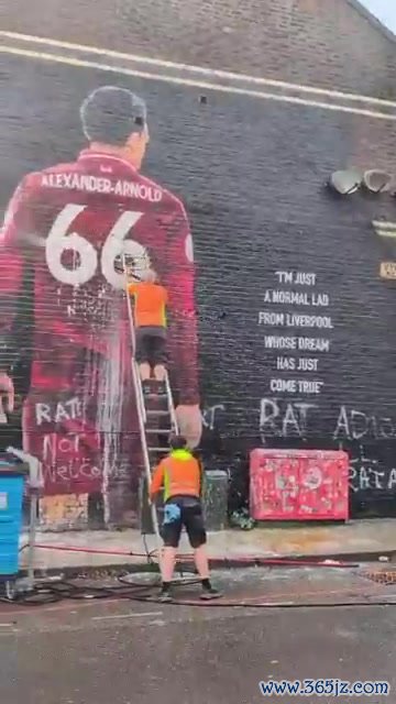 记者晒视频：责任主说念主员正计帐阿诺德遭到污损的壁画