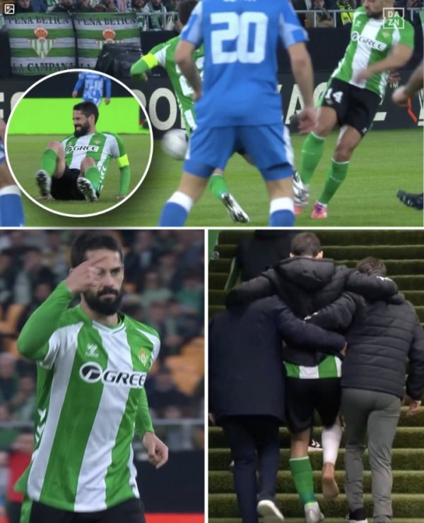 有内鬼🤕伊斯科被队友阿姆拉巴特踢伤缝了7针，所幸没伤到骨头